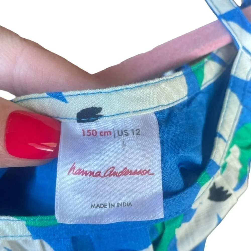 Hanna Anderson Blue Floral Sundress Size 12